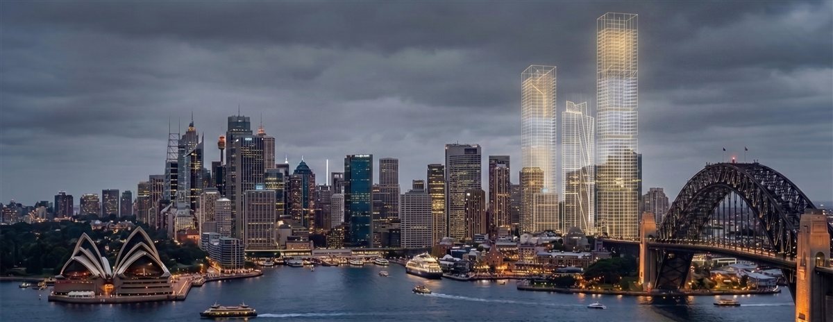 Sydney city skyline of high-rise commercial and residential buildings
